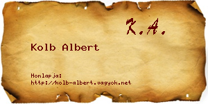 Kolb Albert névjegykártya